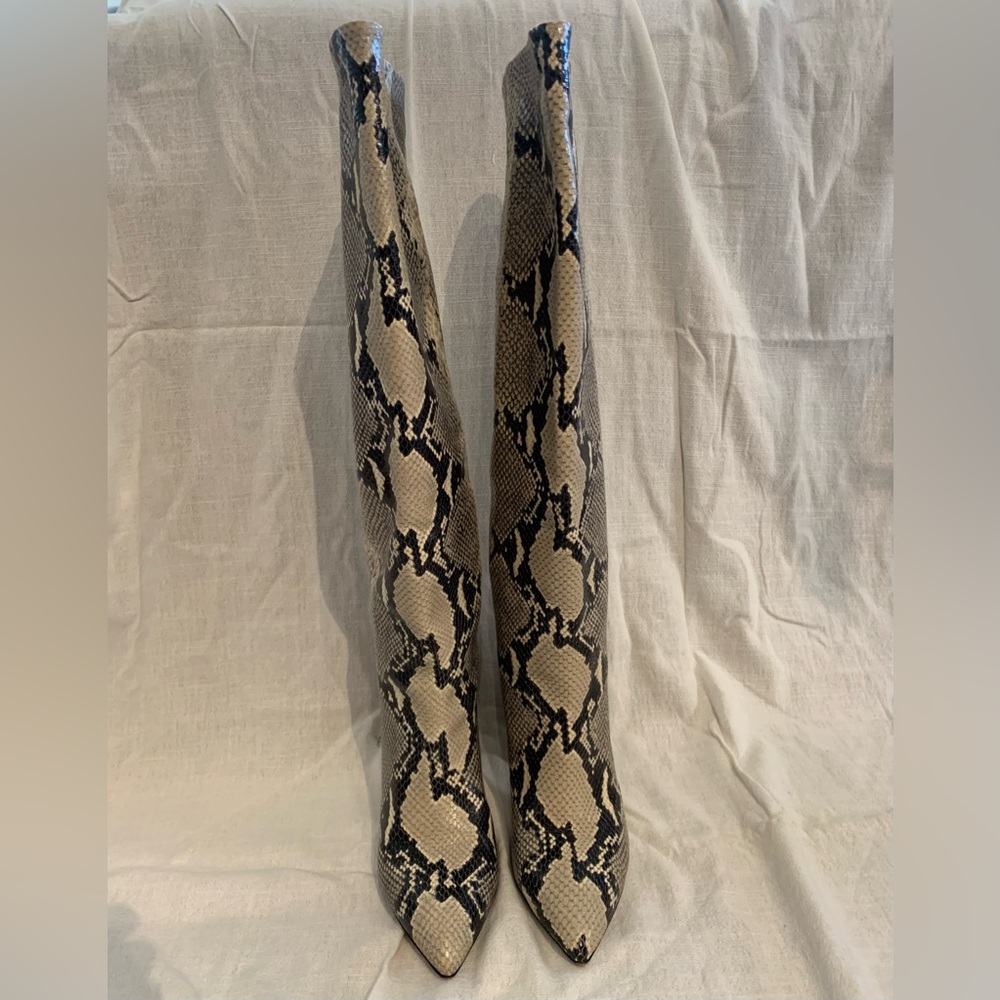 Paris Texas Embossed Knee-High Boots - Pre-loved